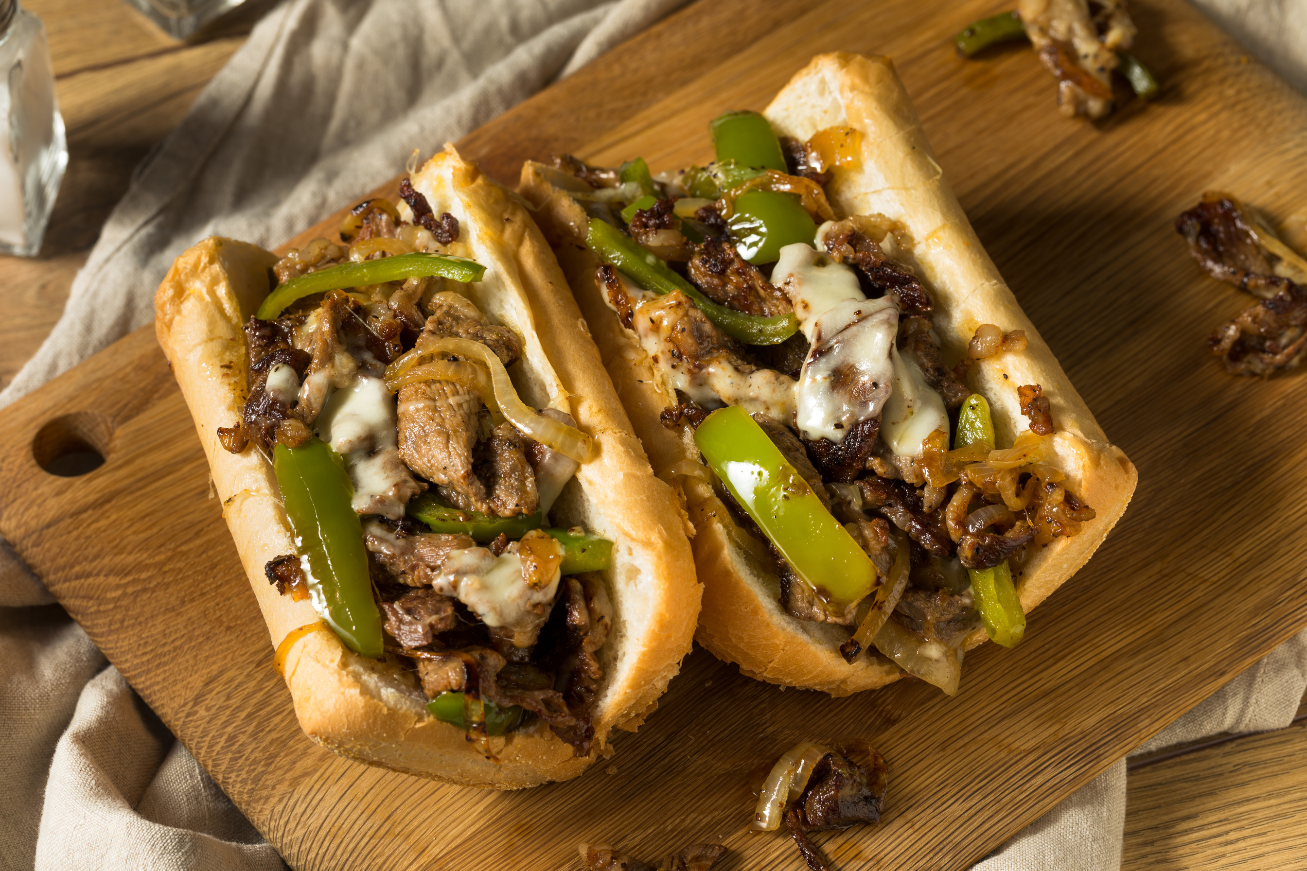 Homemade Philly Cheesesteak Sandwich